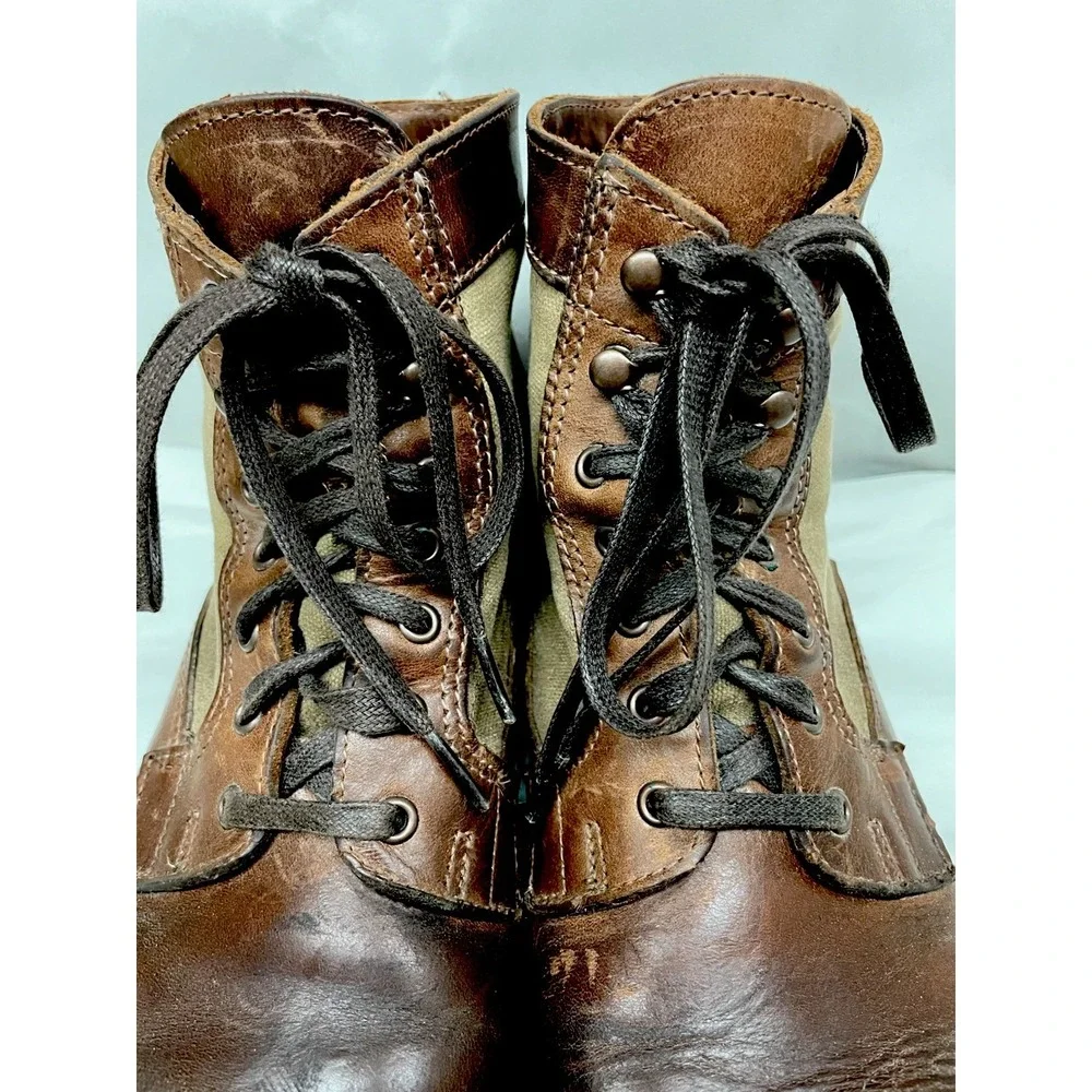Vintage Wolverine 1000 Mile Boots 541039, Men's US 10 D Leather and Canvas USA